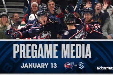 Cole Sillinger is HEATING UP 🔥, Columbus Blue Jackets vs. Seattle Kraken  | Pregame Media (1/13/24)