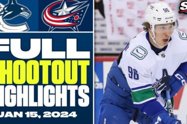 Vancouver Canucks at Columbus Blue Jackets | Full Shootout Highlights - January 15, 2024
