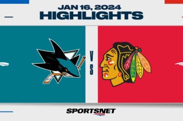 NHL Highlights | Sharks vs. Blackhawks - January 16, 2024