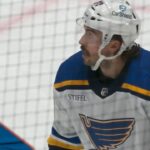 Capitals' Nicolas Aube-Kubel Scores After Blues' Justin Faulk Deflects Puck Into Own Goal