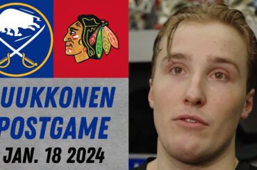 Ukko-Pekka Luukkonen Postgame Interview vs Chicago Blackhawks (1/18/2024)