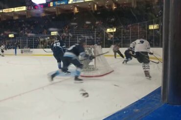 Youngstown Phantoms #23 Gianfranco Cassaro scores a goal 11/24/18 vs Madison