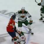 Marcus Foligno skates out of box to fight Jonah Gadjovich