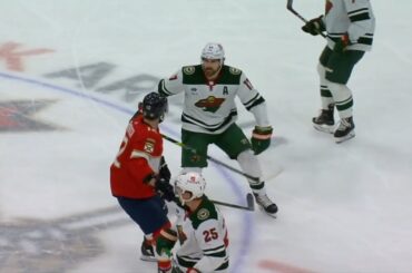 Marcus Foligno skates out of box to fight Jonah Gadjovich