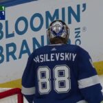Andrei Vasilevskiy stops Dewar's breakaway vs Wild (18 jan 2024)