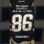 NHL Injuries (LV-OTT) After Games of January 16, 2024