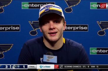 Ville Husso says Blues 'battled hard' in win over Canucks