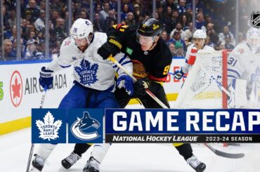 Maple Leafs @ Canucks 1/20 | NHL Highlights 2024