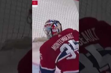 Sam Montembeault CRAZY SHOUTOUT SAVE 🤯!! #hockey #shorts #sports #nhl #goalie #shoutout #save #habs