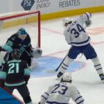 Maple Leafs' Matthews Uses Sweet Through-The-Legs Move And Tucks In Backhand To Break Ice