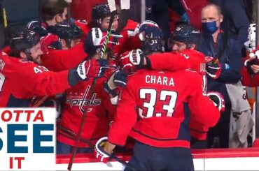GOTTA SEE IT: Bench Goes Wild After Zdeno Chara Scores First Goal With Capitals