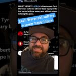 Columbus Blue Jacket Zach Werenski suffers a lower body injury against the NJ Devils