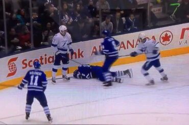 Paul Ranger hit from behind by Alex Killorn (3/19/2014)