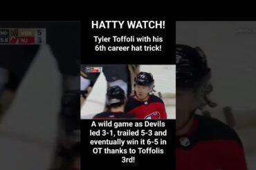 Tyler Toffoli hat trick helps Devils win in OT against Vegas! #nhlhighlights #hattywatch