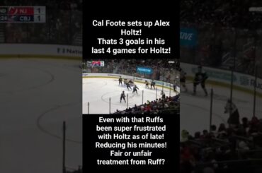 Cal Foote sets up Alex Holtz with this crisp pass! #nhlhighlights #devils #holtz
