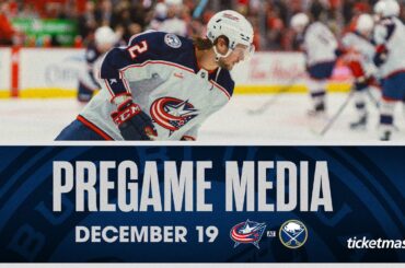 Andrew Peeke and Head Coach Pascal Vincent preview matchup with Sabres | Pregame Media (12/19/23)