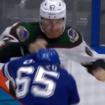 Lawson Crouse Scores Off A Takeaway Then Scraps With Lightning's Maxwell Crozier