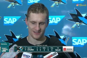 Nico Sturm PostGame Interview | New York Rangers vs San Jose Sharks