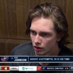 Kent Johnson said the Blue Jackets came "out flying", but couldn't finish the game