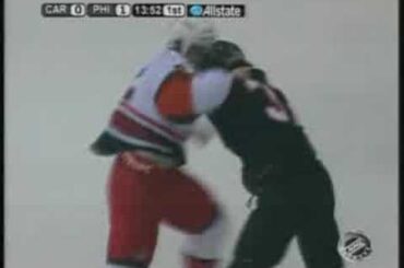Trevor Gillies vs Riley Cote Sep 27, 2008