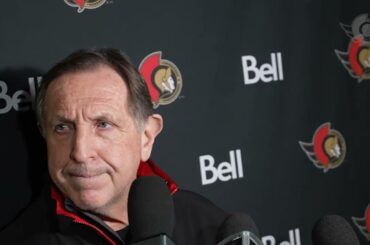 Thomas Chabot, Zack MacEwen, and Jacques Martin Pregame Availability vs MTL