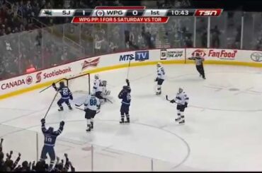 Andrew Ladd 1-1 Goal vs Sharks [Jan 5 2015]