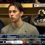 Yegor Chinakhov said the Blue Jackets tried to play more physical hockey after the tough start