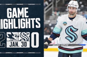 Seattle Kraken at San Jose Sharks | 1/30 Game Highlights