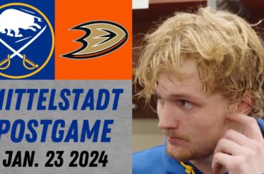 Casey Mittelstadt Postgame Interview vs Anaheim Ducks (1/23/2024)