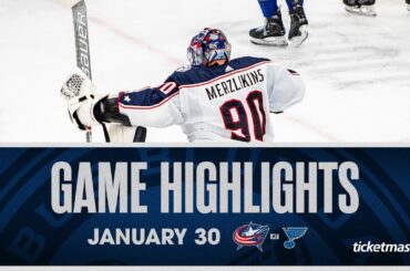 Elvis Merzlikins makes 21 saves, Blue Jackets shut out Blues 😤 | Game Highlights (1/30/24)