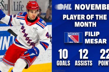 OHL Player of the Month – Filip Mešár (Kitchener Rangers)