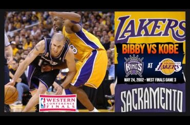 Mike Bibby 24pts Vs Kobe Bryant 22pts - 2002 WCF Game 3 - Sacramento Kings at Los Angeles Lakers
