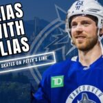 ELIAS LINDHOLM LINES UP WITH ELIAS PETTERSSON IN HIS FIRST CANUCKS PRACTICE