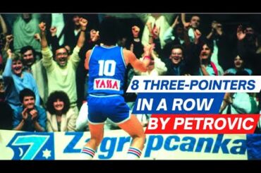 Drazen Petrovic - 8 Three Pointers in a Row VS Limoges - EuroCup 1986