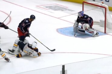 Seth Jones Big Hit on Jack Eichel (Oct. 7, 2019)
