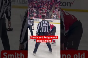 Brendan Smith and Nick Foligno huge fight (front row pov)