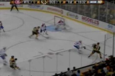 Milan Lucic big hits on Brisebois & Metropolit in Game 1 vs Montreal 04/16/2009