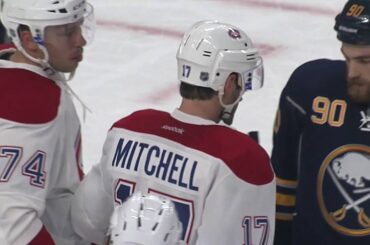 Mitchell takes Ristolainen shot off side of the face