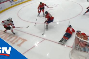 Wood Sneaks Puck Past Vanecek From Sharp Angle