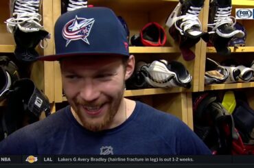 Vladislav Gavrikov might give his first career goal puck to dog | BLUE JACKETS-BLUES POSTGAME