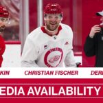 Dylan Larkin, Christian Fischer, Derek Lalonde Practice Updates | Feb 9, 2024