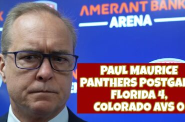 Paul Maurice, Panthers Postgame: Florida 4, Colorado Avalanche 0