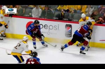 Nikita Zadorov's beautiful snipe vs Predators (2018)