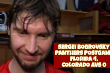 Sergei Bobrovsky, Panthers Postgame: Florida 4, Colorado Avalanche 0