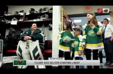Marc Andre Fleury's kids read the starting lineup tonight.