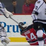 No call on Budaj after his stick makes contact with Wood's face