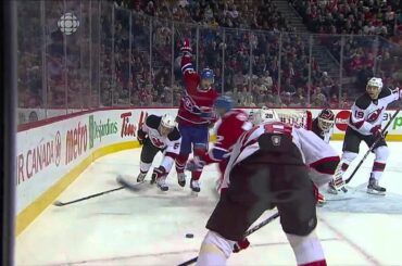 Erik Cole hits Adam Larsson [HD] {Dual-Feed}