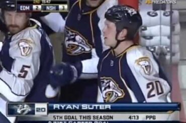 Ryan Suter scores against the Edmonton Oilers - 3/3/09