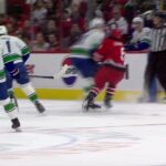 Nikita Zadorov clean check on Jalen Chatfield