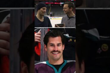 Shohei Ohtani and Mike Trout in a Mighty Ducks uniform with Adam Henrique on The Feed